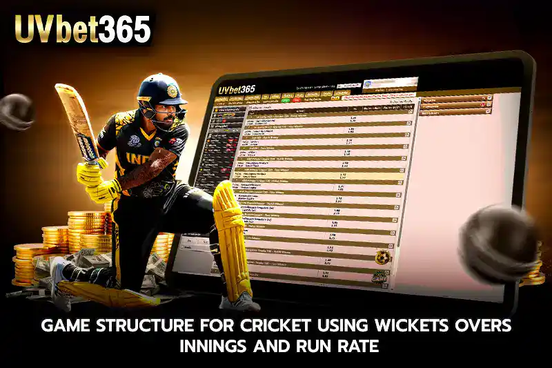 Game structure for cricket using wickets overs innings and run rate