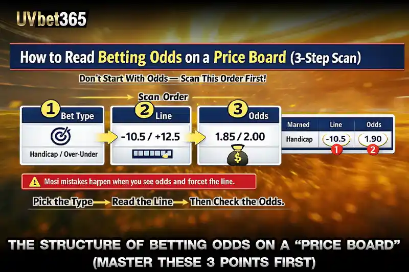 The structure of betting odds on a price board master these 3 points first