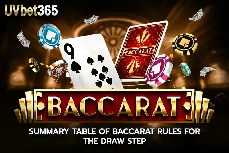 Summary table of baccarat rules for the draw step