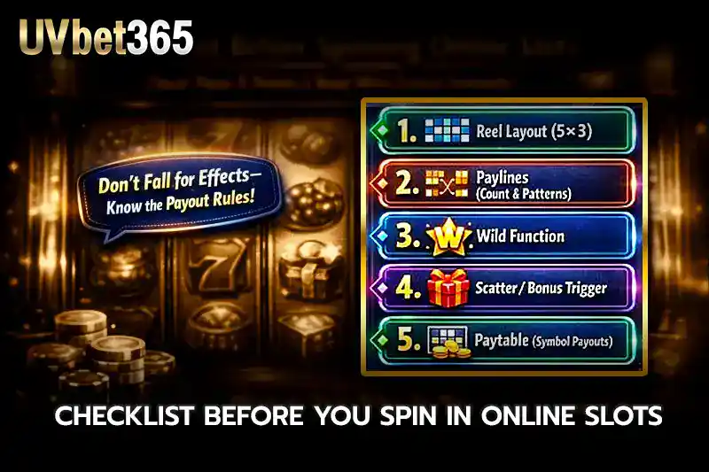 Checklist Before You Spin in online slots