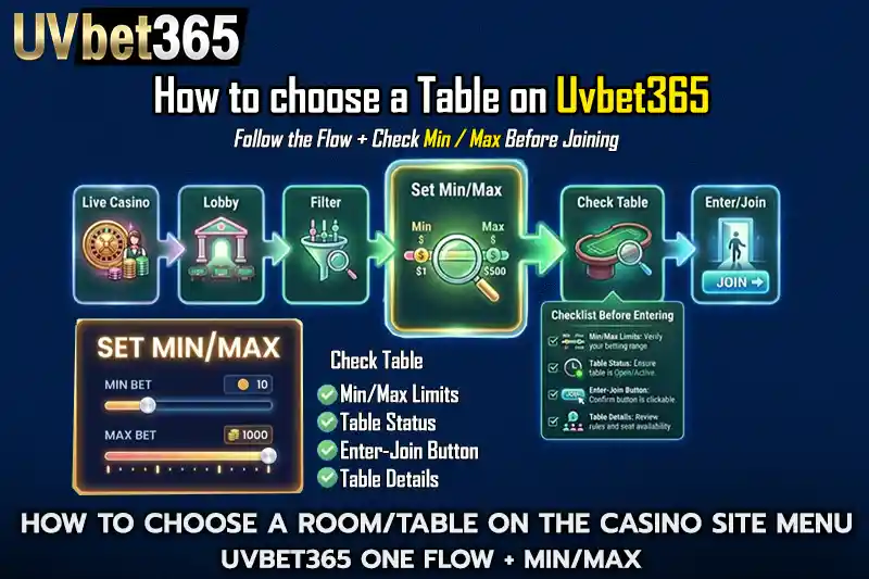 How to Choose a RoomTable on the casino site Menu uvbet365 One Flow MinMax