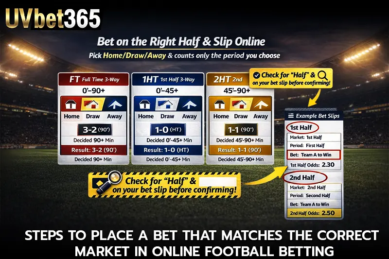 Steps to place a bet that matches the correct market in online football betting