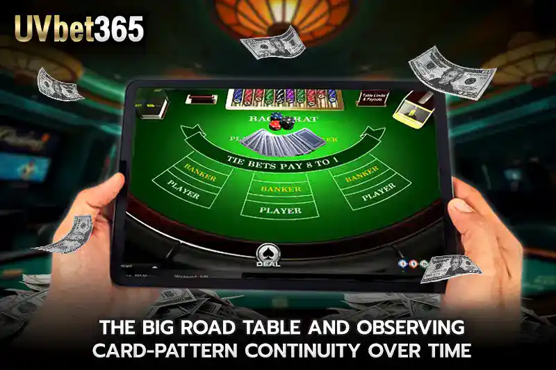 The Big Road table and observing card pattern continuity over time