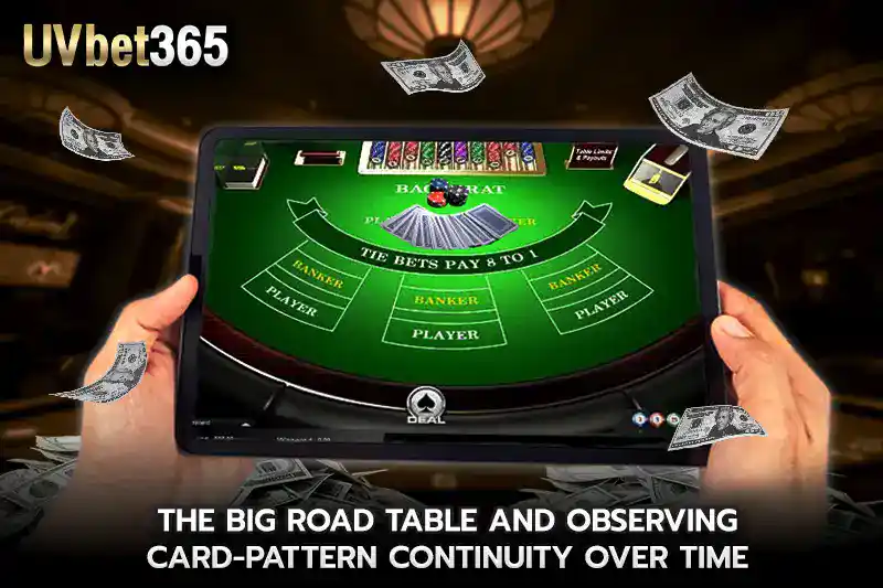 The Big Road table and observing card pattern continuity over time
