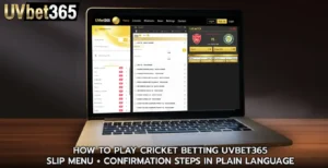 how to play cricket betting uvbet365 slip menu confirmation steps in plain language