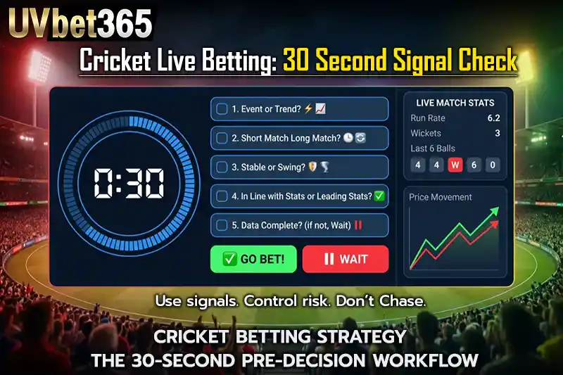 cricket betting strategy The 30 Second Pre Decision Workflow