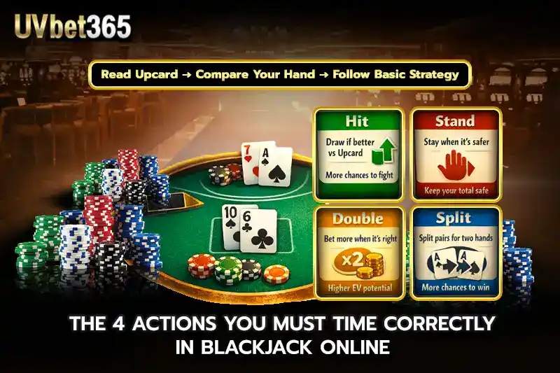 The 4 actions you must time correctly in blackjack online