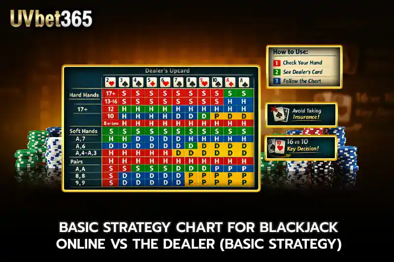 Basic strategy chart for blackjack online vs the dealer Basic Strategy